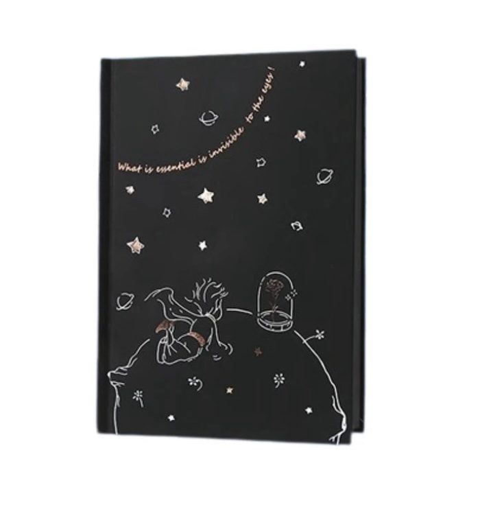 Libreta Diario Hojas Negras El Principito Tapa Dura 128 hojas
(13×19cm)