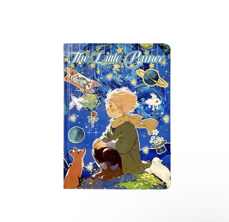 Libreta El Principito (azul)
Todas las hojas con los dos diseños.
Tapa Dura 128 hojas
(13×19cm)
